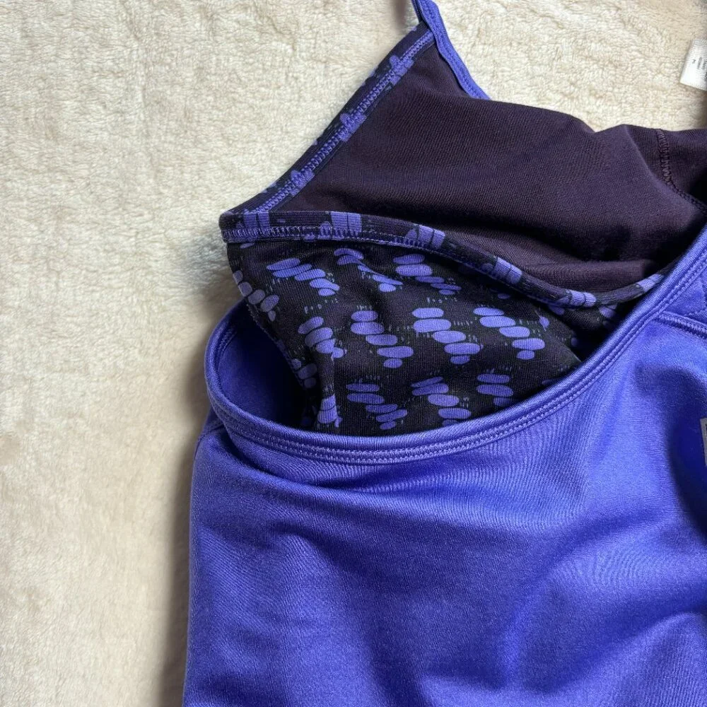 Ivivva Girls Double Dutch Racerback Tank Top Sz 14 Purple Built in bra Lululemon